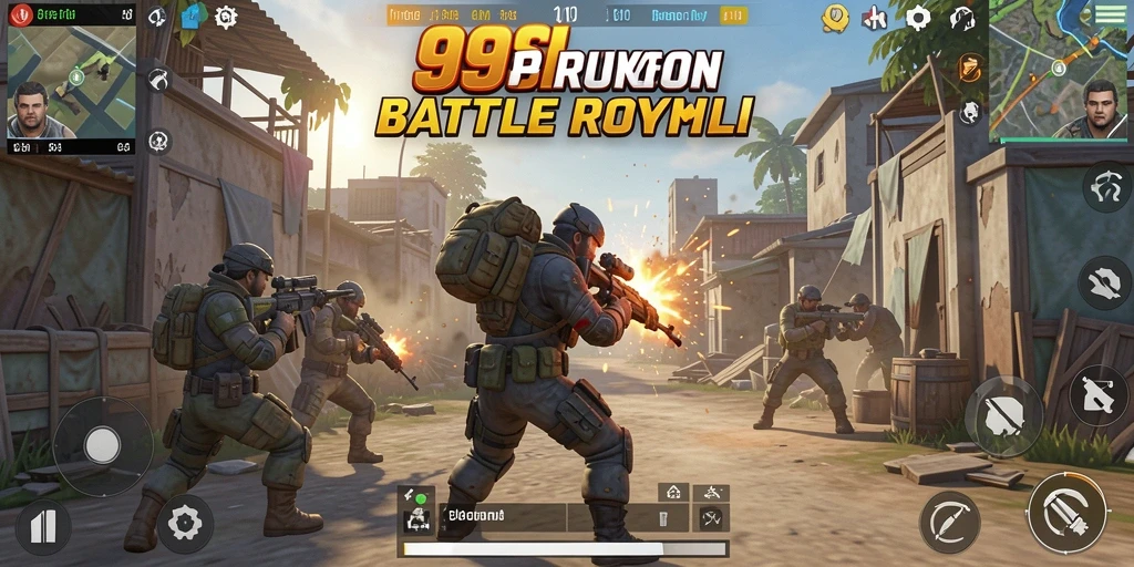 Tampilan gameplay 99SL yang intens dan penuh aksi Battle Royale.