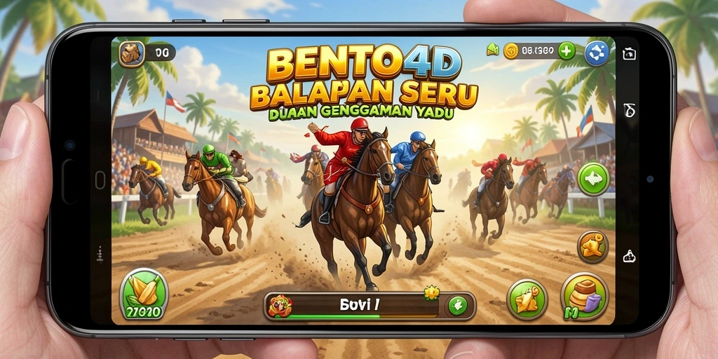 Gameplay seru BENTO4D yang menampilkan balapan kencang.