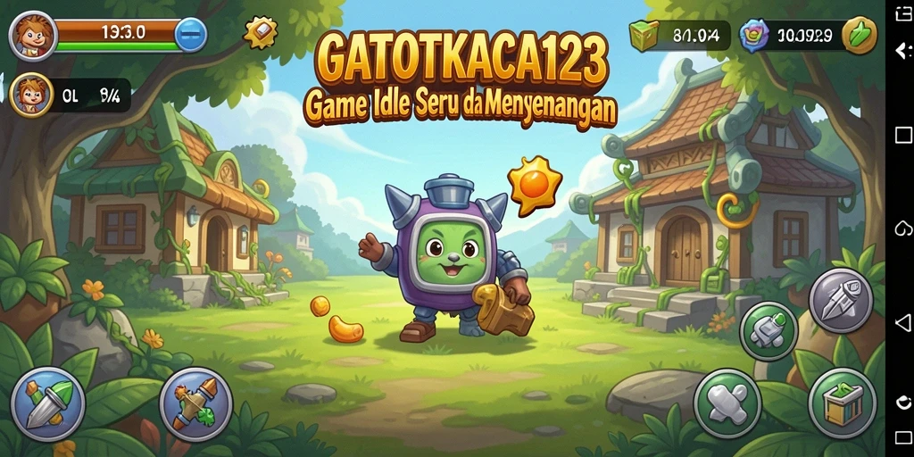 Tampilan gameplay GATOTKACA123 yang menarik dan cerah.
