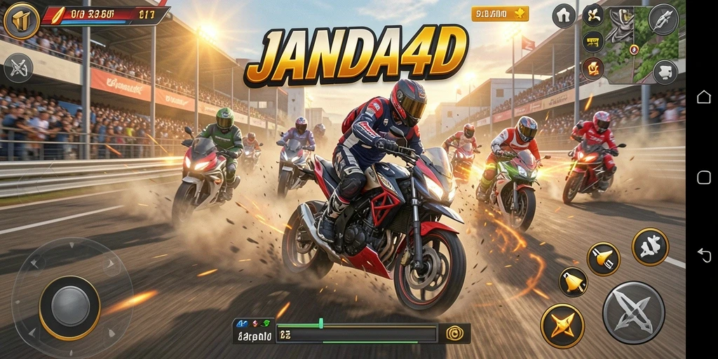 Gameplay seru balapan motor di JANDA4D.