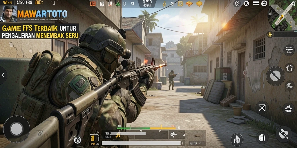 Screenshot gameplay MAWARTOTO yang menampilkan aksi tembak-menembak yang intens.