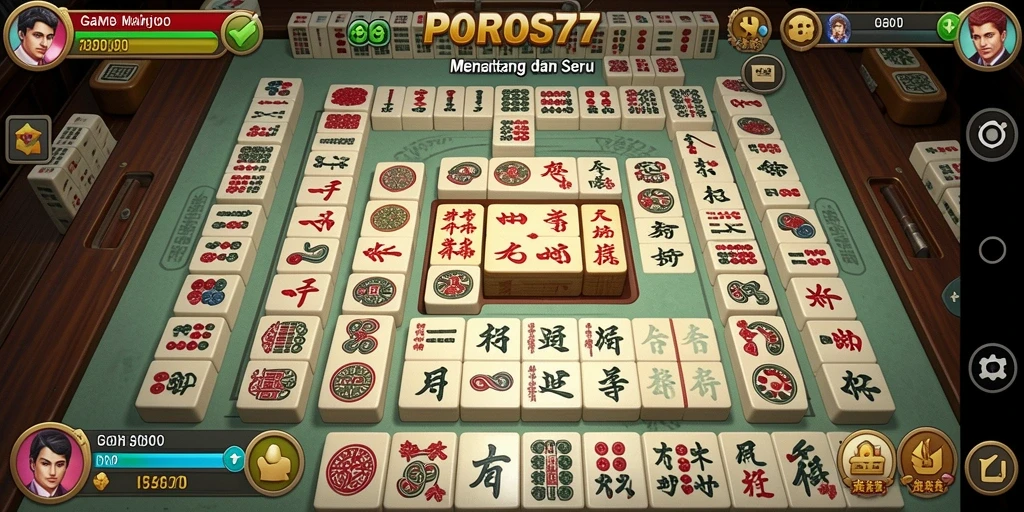 Tampilan gameplay yang menarik dalam POROS77, siap untuk menantang keterampilan Mahjong Anda.