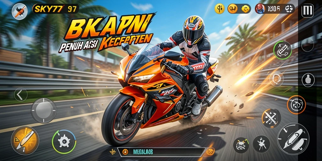 Tampilan menarik dari balapan motor di SKY77 dengan suasana yang mendebarkan.
