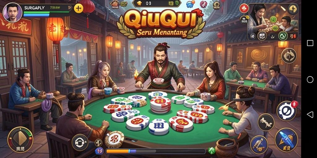 Tampilan menarik dari gameplay QiuQiu SURGAPLY.